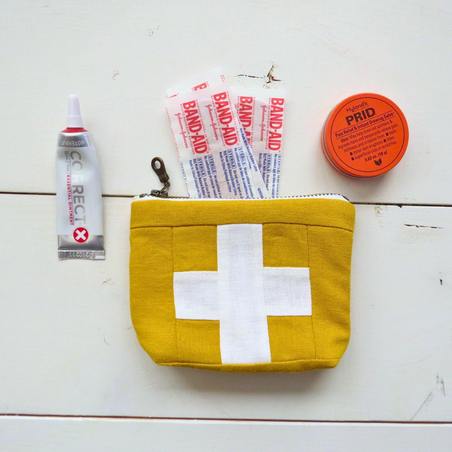 Mini Yellow First Aid Kit • White Cross