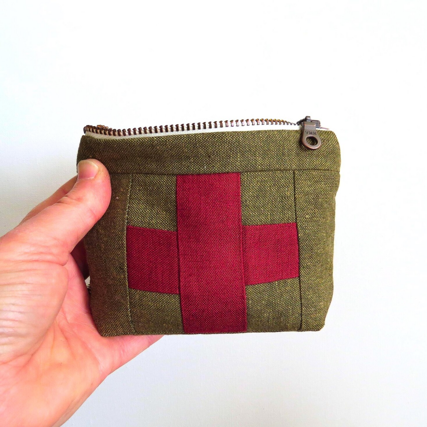 Mini Army Green First Aid Kit • Red Cross