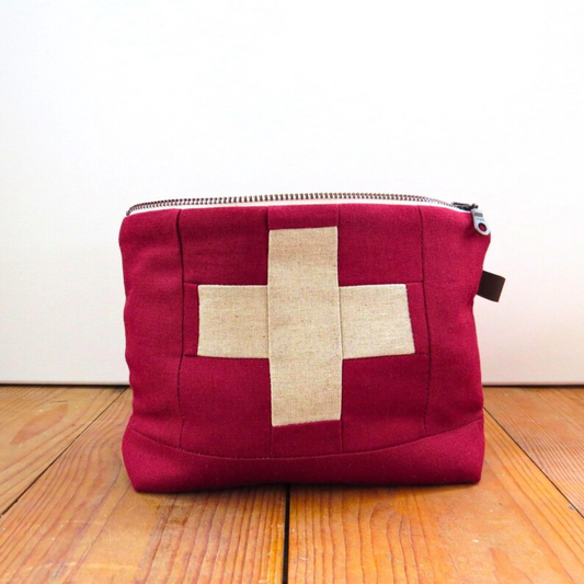 Medium Red First Aid Kit • Cream Cross