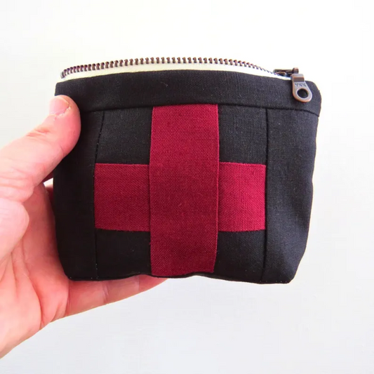 Mini Black First Aid Kit • Red Cross