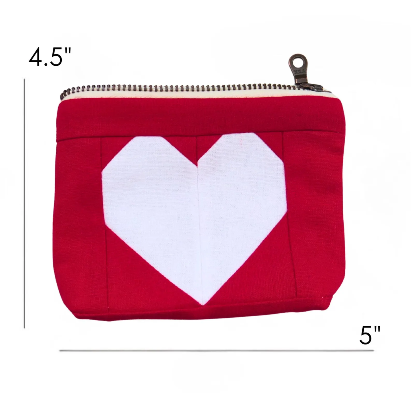 Red Heart Zipper Pouch