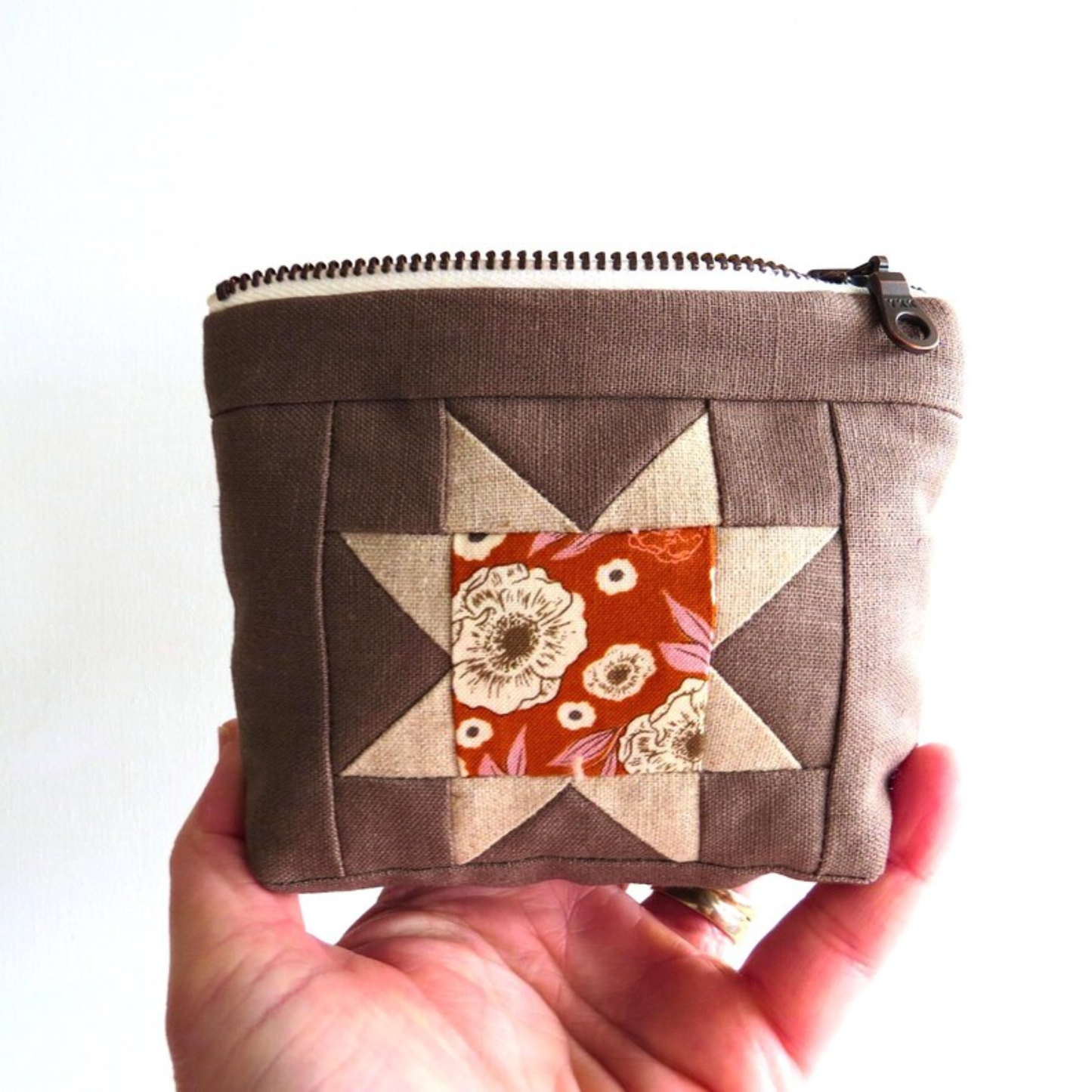 Milk can Sawtooth Star Zipper Pouch • Flower Star