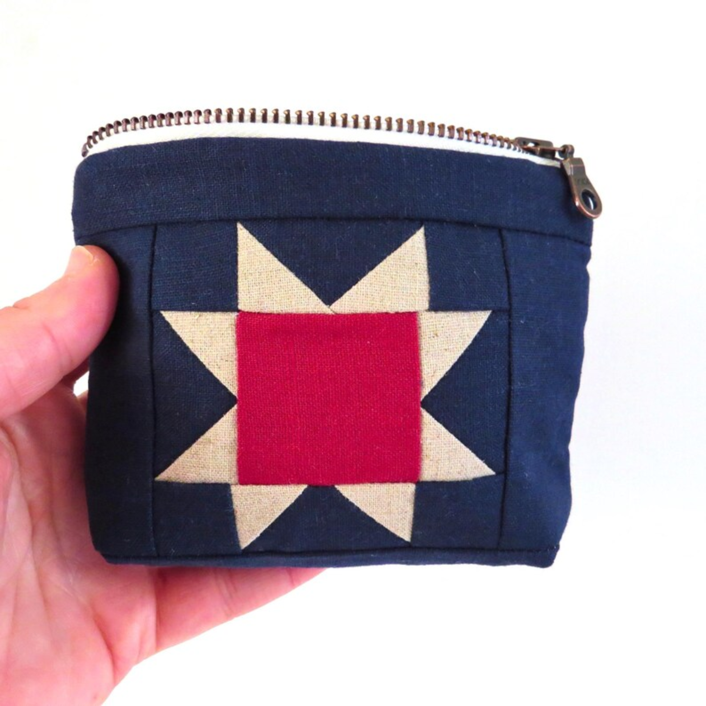 Americana Sawtooth Star Zipper Pouch