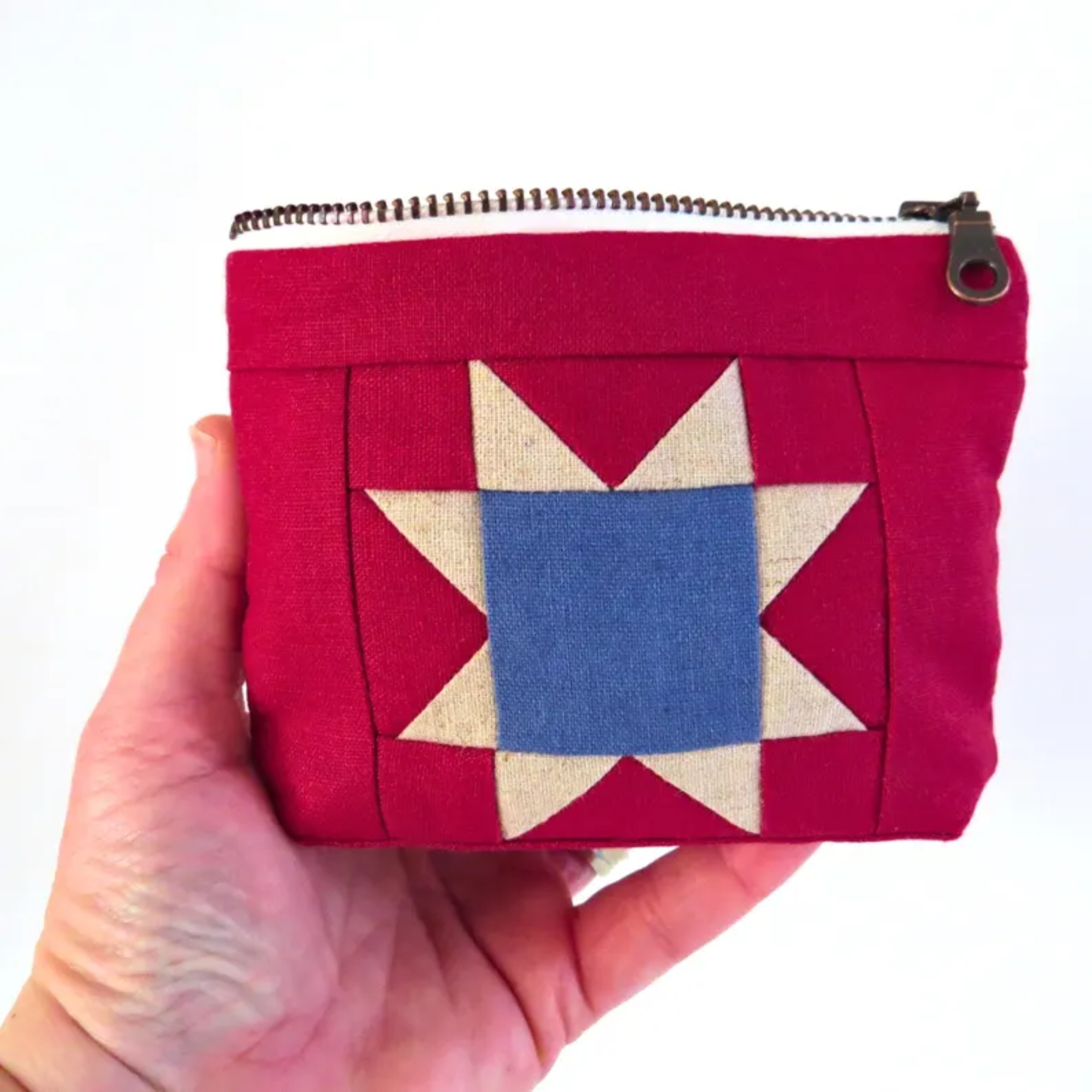 Vintage America Sawtooth Star Zipper Pouch