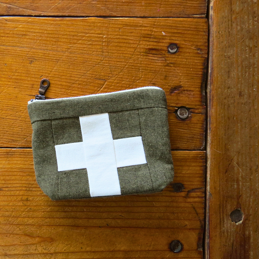 Mini Army Green First Aid Kit • White Cross