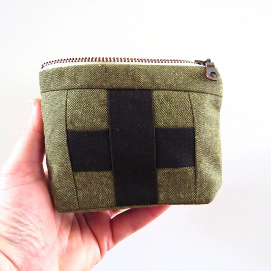 Mini Green First Aid Kit • Black Cross