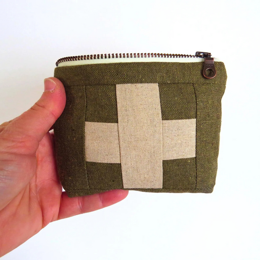 Mini Green First Aid Kit • Cream Cross
