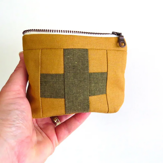 Mini Leather Tan First Aid Kit • Green Cross