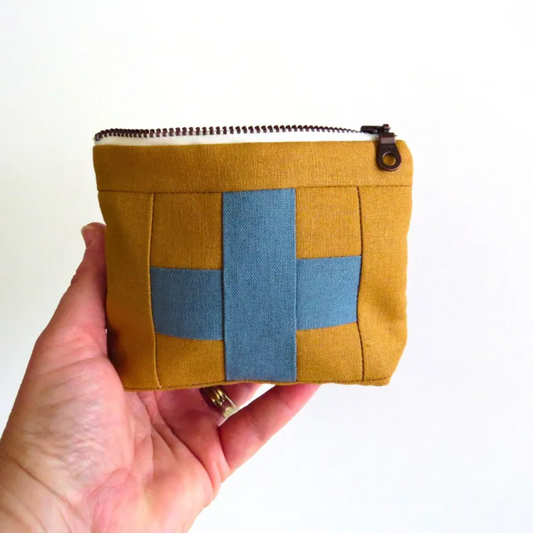 Mini Leather Tan First Aid Kit • Rain Blue Cross