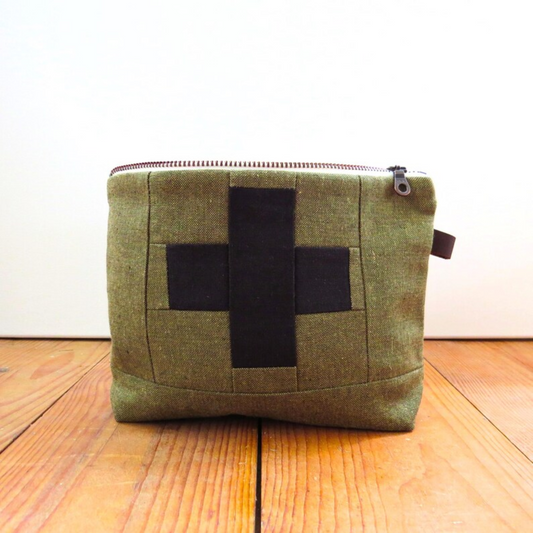 Medium Green First Aid Kit • Black Cross