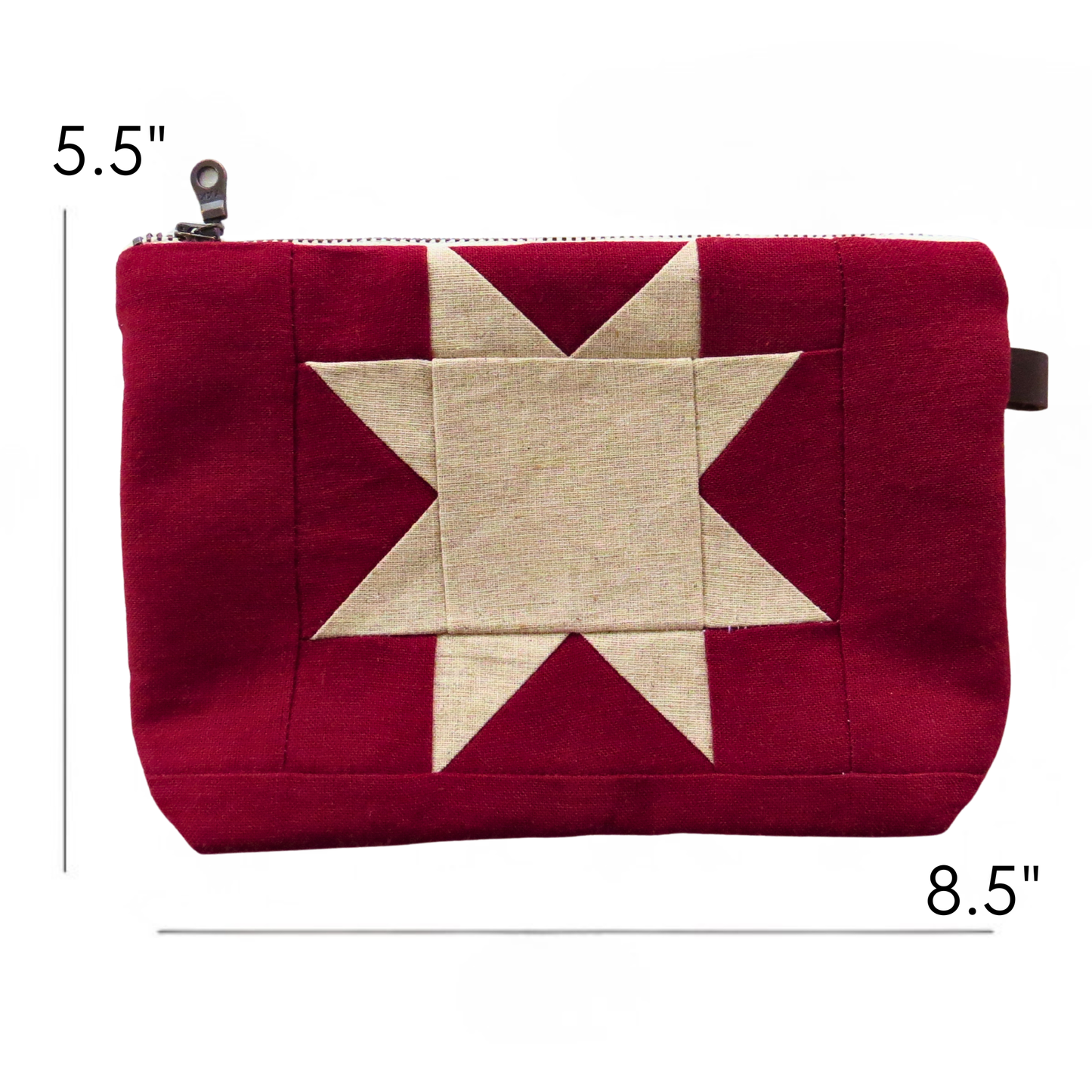 Medium Red Sawtooth Star Zipper Pouch • Project Bag