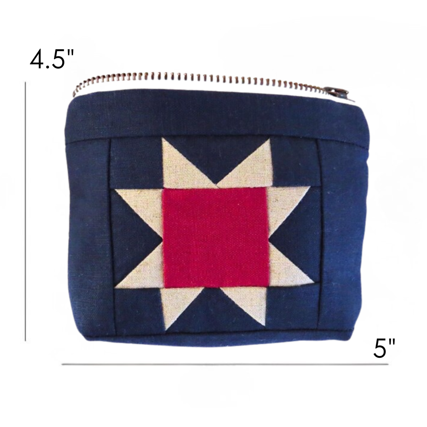 Americana Sawtooth Star Zipper Pouch