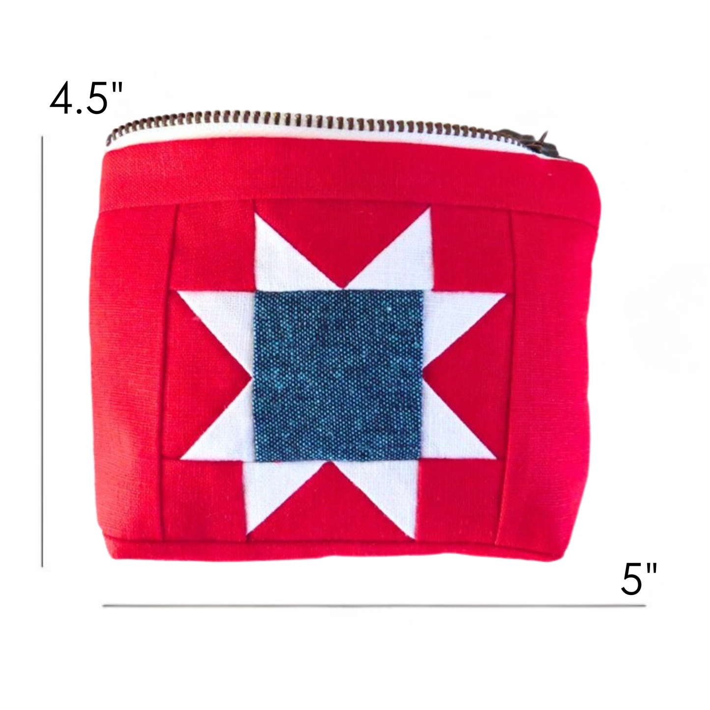 Americana Sawtooth Star Zipper Pouch
