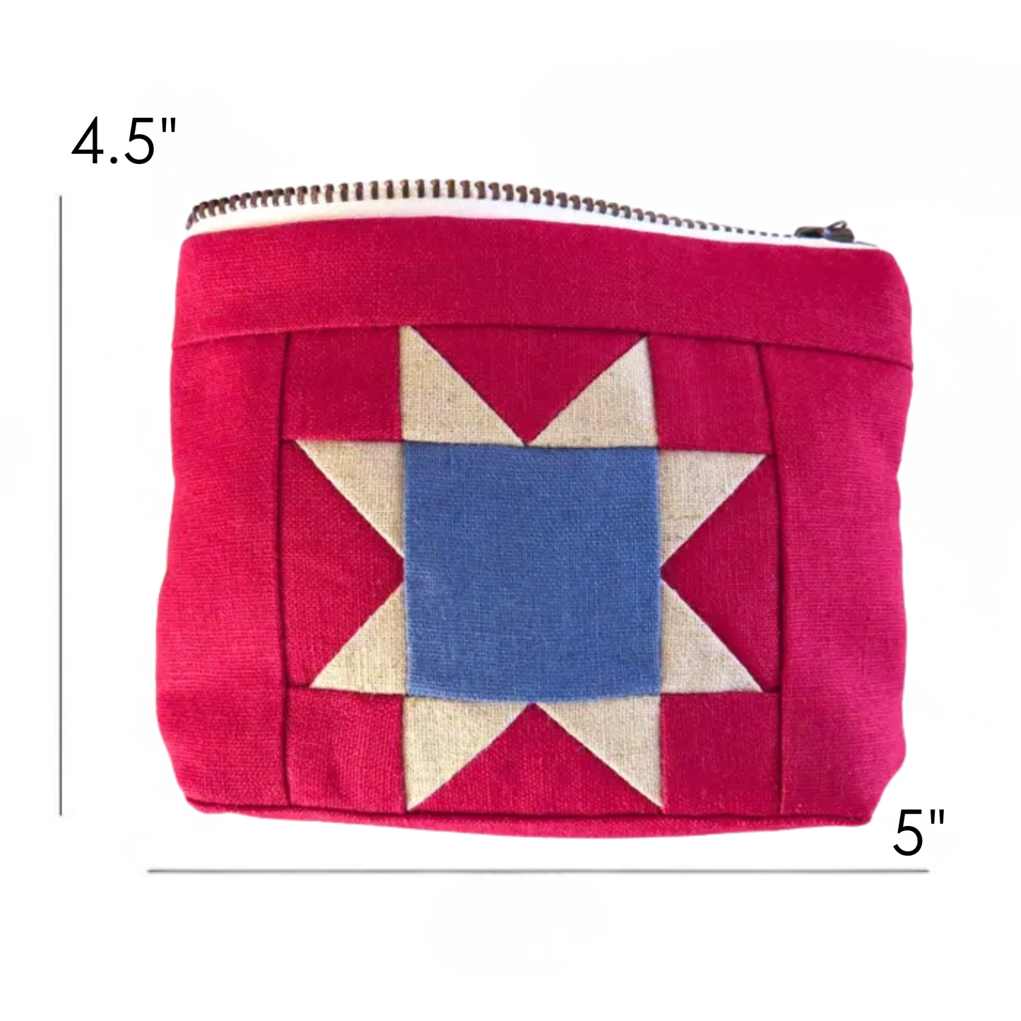 Vintage America Sawtooth Star Zipper Pouch