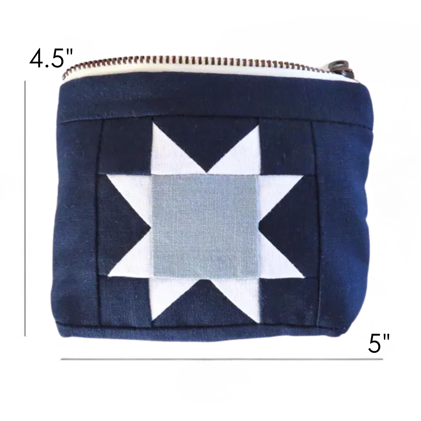 Navy Freedom Sawtooth Star Zipper Pouch