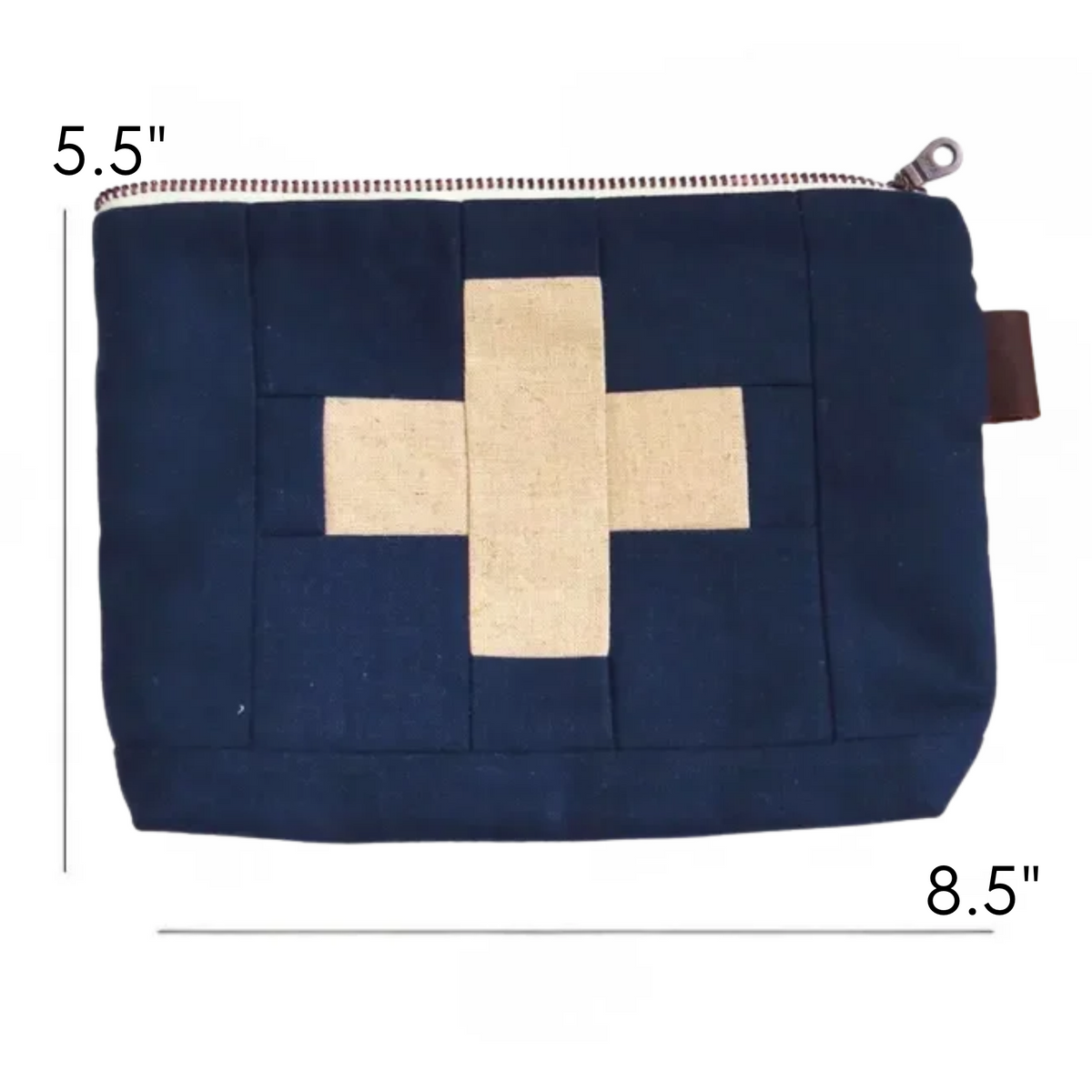 Medium Navy Blue First Aid Kit • Cream Cross
