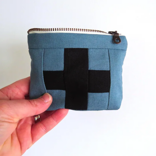 Mini Rain Blue First Aid Kit • Black Cross