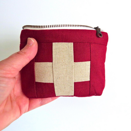 Mini Red First Aid Kit • Cream Cross