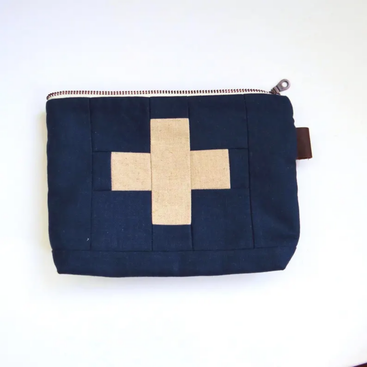 Medium Navy Blue First Aid Kit • Cream Cross