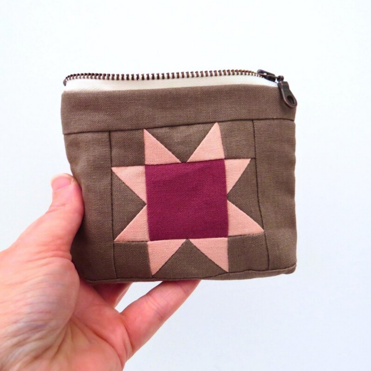 Milkcan Sawtooth Star Zipper Pouch • Pink Ombre Star